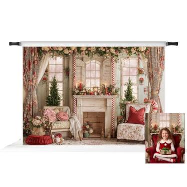 Imagem de Kate Pano de fundo floral de dia dos namorados para decoração de casa, bengala doce, janelas de leopardo, adereços fotográficos 2,1 x 1,5 m