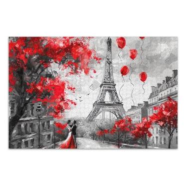 Imagem de Quebra-cabeça 1000 peças para adultos flor animal pintura personalizada família divertido quebra-cabeça pintura Paris Eiffel Valentines Game Puzzle, presentes, 75 x 40 centímetros