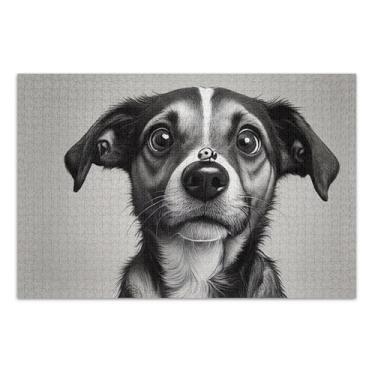 Imagem de Quebra-cabeça Jigsaw 500 peças adulto elefante branco mordaça presente quebra-cabeça flor animal impressão caprichosa preto cinza cão joaninha, 51 x 35 centímetros