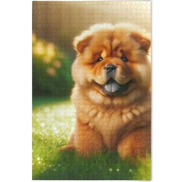 Imagem de Filhote de cachorro fofo Chow Chow Dog quebra-cabeça de 1000 peças para adultos impressão de arte animal quebra-cabeça legal para adultos personalizado Engraçado, 75 cm x 50 cm