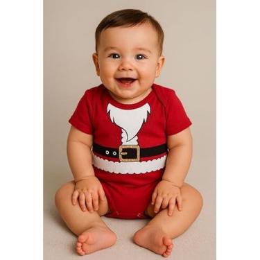Imagem de Body de Natal bebe menina e menino papai noel (Menino, P)