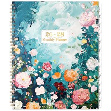Imagem de Planejador/calendário mensal 2026-2028 - julho de 2026 - junho de 2028, 23 x 28 cm, agenda mensal de 2 anos, abas, bolso de 2 tamanhos, floral