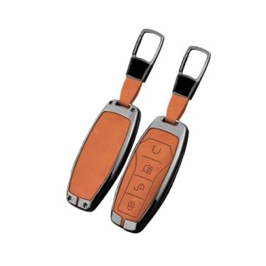 Imagem de Capa de chave remota de carro de liga compatível com BYD Atto 3 Han EV Dolphin Lied Tang Dm Qin PLUS Song Pro MAX Yuan Protetor Chaveiro(A 3-1 Orange)