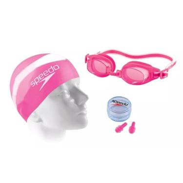 Imagem de Kit Natação Speedo Swim Óculos Uv + Protetor Ouvido + Touca-Unissex