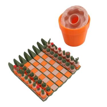 Imagem de Zerodis Conjunto de Xadrez de Plantas, Brinquedo de Tabuleiro de Xadrez Decorativo Em Forma de Planta Conjunto de Cactichess Impresso Em 3D Fácil de Armazenar Suculentas Peças de