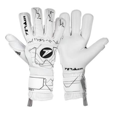 Imagem de Luva de futebol Profissional Poker Champion 9, Branco, Cinza, 9