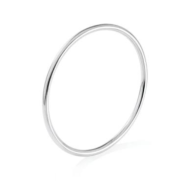 Imagem de Pulseira fina polida de aço inoxidável, Set of 3, Metal, Sem Pedra Preciosa