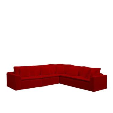 Imagem de Sofá Modular Rivieira Linho Vermelho Simonetto - Lojas Curitibanas