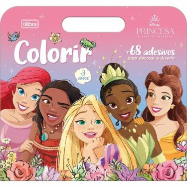 Imagem de Kit 3 Maleta Folhas Para Colorir 16 Desenhos + 68 Adesivos - Tilibra, 