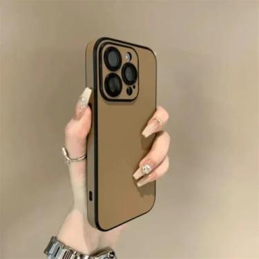 Imagem de Capa protetora resistente a impactos com proteção para lente para iPhone 16, 17, Air, 15, 14, 13, 12, 11 Pro Max Plus (para iPhone 14 Pro/Marrom)