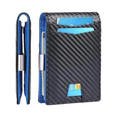 Imagem de Carteira Masculina Ultrafina De Fibra De Carbono Com Bloqueio RFID, Cl