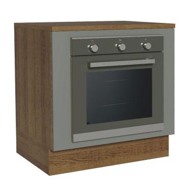 Imagem de Balcão Para Forno De Embutir 80 X 60 Cm Com Tampo Rustic/cinza Agata Madesa Rustic/cinza