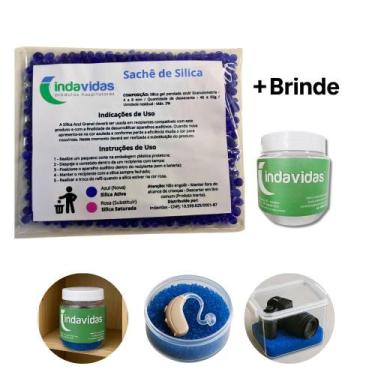 Imagem de Silica Azul Refil para Desumidificador de Aparelho Auditivo 50 g + Pot