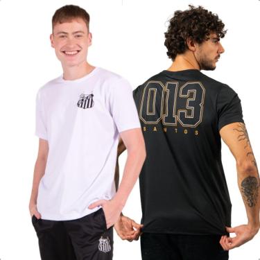 Imagem de Kit 2 Camisetas Santos Futebol Clube Sintética Masculina-Masculino