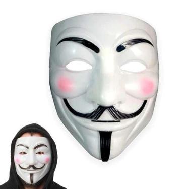 Imagem de Acessório Festa Fantasia Máscara V De Vingança Hacker Anonymous Branca