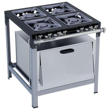 Imagem de Fogão Industrial Stori Premium 4 Bocas 30x30 Com Forno M18 Metalmaq Fo