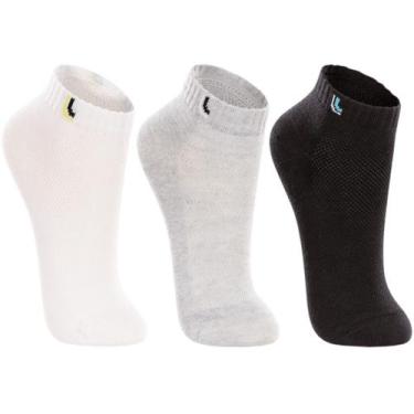 Imagem de Meia Kit 3 Pares Infantil Unissex Casual Dia a Dia Cano Curto em Algod