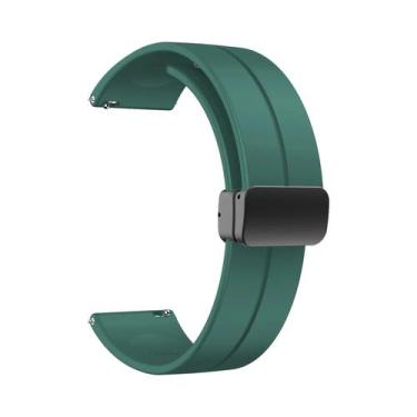 Imagem de Faixa de relógio de silicone com fecho tipo D magnético de 20 mm 22 mm