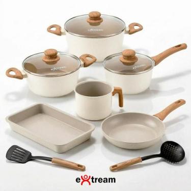 Imagem de Jogo de Panelas Revestimento Ceramica Indução 8 peças Extream Kyoto Ma