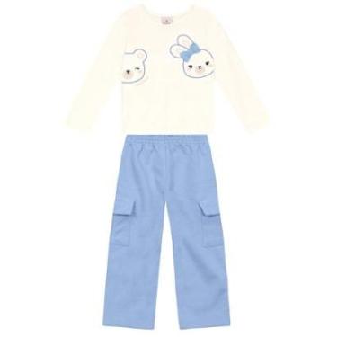 Imagem de Conjunto infantil menina de coelhinho e ursinho Brandili-Feminino