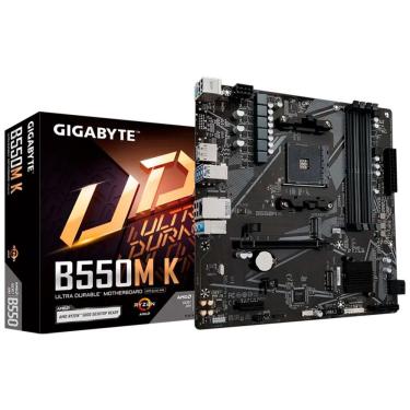 Imagem de Placa Mãe B550M-K para Processadores AMD Ryzen AM4 com DDR4 e Chipset AMD B550 Gigabyte