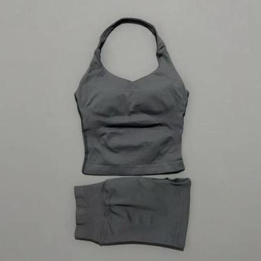 Imagem de Conjunto De Yoga Feminino Com Top Halter E Leggings Esportivas Sem Cos