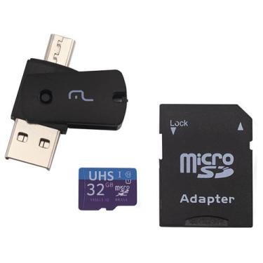 Imagem de Cartão de Memória KIT 3 em 1 32GB CLASS 10 - Multilaser
