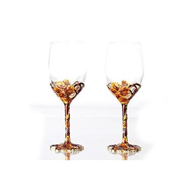 Imagem de Vidro de Vinho Esmalte de Vinho de Cristal Decorativo de Estanho da Bestbling para Decoração Doméstica, Conjunto de 2
