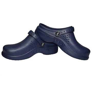 Imagem de Uniformes Naturais Ultralite Mulheres Clogs com cinta, mula de trabalho médica (tamanho 8, azul marinho)