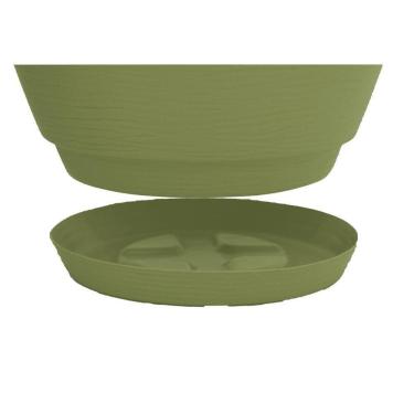 Imagem de Vaso Com Prato Tramontina Asteca 32 Cm Em Polietileno Verde