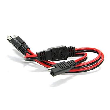 Imagem de 1,6 pés 2 vias conector SAE divisor Sae Y cabos de carregamento de bateria 1 a 2 conector SAE adaptador de carregador de energia 16AWG para reboque de acampamento painéis solares bateria