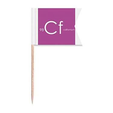 Imagem de Chemistry Elements Mesa menstrual Actinide Californium Cf Bandeiras de palito de dente Marcação de rotulagem para bolo de festa Prato de queijo
