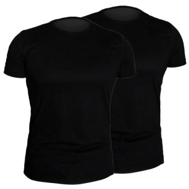 Imagem de Combo 2 Camisetas T-Shirt Lisa Preto 100% Algodão Fio 30.1 Penteado Pr