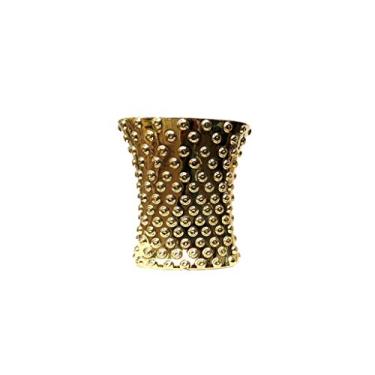 Imagem de Vaso Oval Bubble Decoração Dourado Sarquis Samara Branco