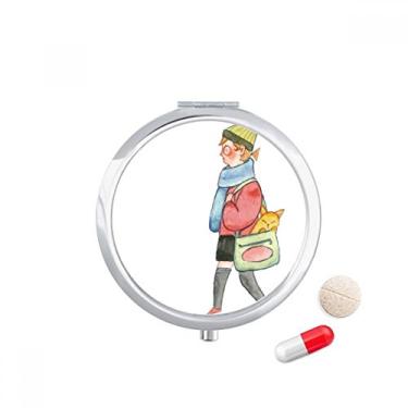 Imagem de Miaoji Caixa de comprimidos com pintura para gatos e meninas, bolso para remédios