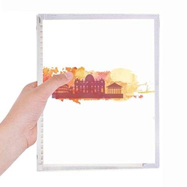 Imagem de Caderno de aquarela amarelo Roma Itália Folhas soltas Diário Recarregável Diário Papelaria