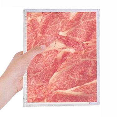 Imagem de Caderno de textura de carne crua e alimentos de cordeiro com folhas soltas diário recarregável