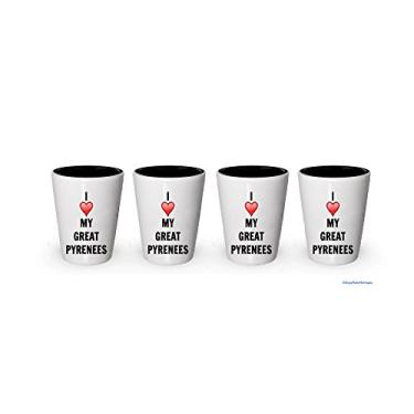 Imagem de Copo de shot I love my Great Pyrenees - Presentes para amantes de pirenéus (4)