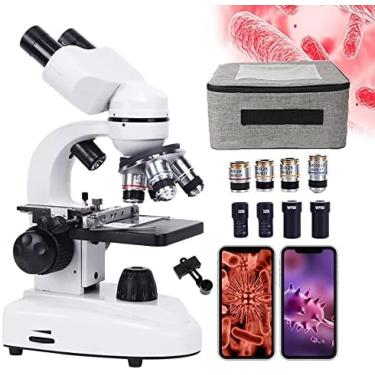 Imagem de Microscópio Biológico 30000X/50000X/70000X HD Com Estojo De Transporte, Conjunto De Microscópio Binocular Profissional Para Estudantes, Adultos, Ensino, Laboratório, Aquicultura, Iluminação LED Du