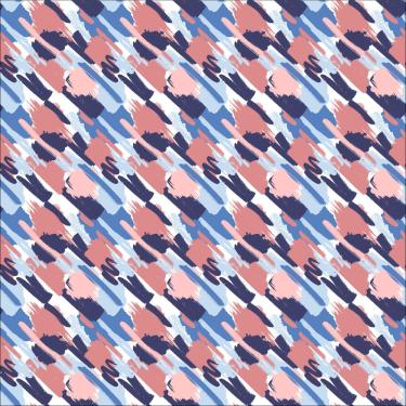 Imagem de Toalha De Mesa Quadrada Tecido Oxford Pintura Abstrata Tons de Rosa e Azul -140x140cm