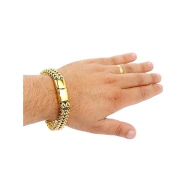 Imagem de Pulseira Grumet 11mm Banhada A Ouro Fecho Magnético R:1097-Masculino
