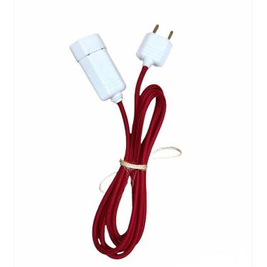 Imagem de Kit Extensão Elétrica Colorida 3,0 Mts Machofêmea Branco Decorativa