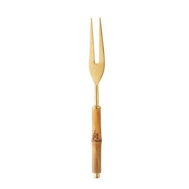Imagem de Conjunto de Talheres para Assado Wolff Bambu Dourado de Aço Inox
