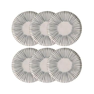 Imagem de Conjunto com 6 Pratos Rasos Porto Brasil Bio Elemento em Stoneware 27,5 cm – Cinza