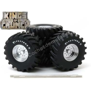 Imagem de 48-Inch Monster Truck Firestone Wheels & Tires 6 Piece Set Kings of Crunch 1/18 by Greenlight 13546