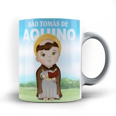 Imagem de Caneca xicara Santinho São Tomás de Aquino 24 (Azul)