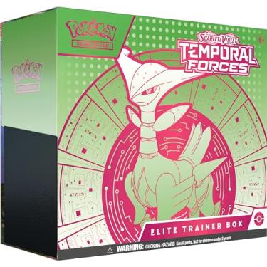 Imagem de Pokémon TCG: Scarlet & Violet—Temporal Forces Elite Trainer Box – Iron Leaves (1 cartão promocional Iron Thorns Full-Art, 9 Boosters e acessórios premium)