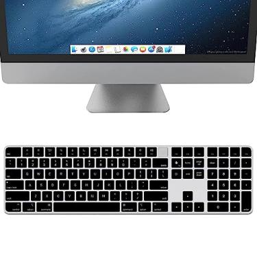 Imagem de YongMai Capa de silicone para teclado 2021 novo modelo A2520 iMac Magic Keyboard com Touch ID com teclado numérico, lavável à prova de poeira Apple iMac Magic Keyboard Skins Capas de teclado Apple