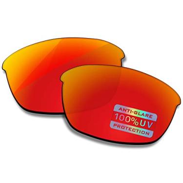 Imagem de Bowyer Lentes de reposição polarizadas para óculos de sol Oakley Flak Jacket - Espelho vermelho fogo