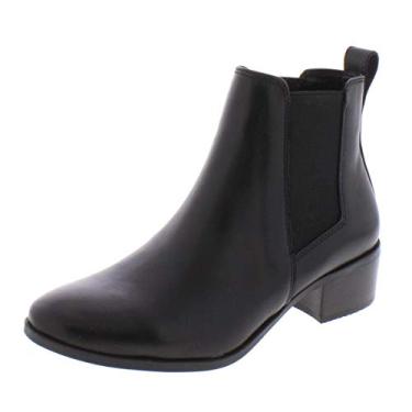 Imagem de Steve Madden Bota feminina Dover Ankle Boot, Couro preto, 6